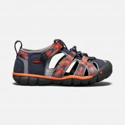 KEEN Little Kids' Seacamp II CNX Sandals - Dress Blues/Spicy Orange Youth