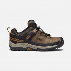 KEEN Youth Targhee Waterproof Hiking Shoe - Dark Earth/Golden Brown