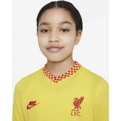 Nike Youth Liverpool FC 2021/22 Stadium 3rd Jersey - Chrome Yellow/Rush Red