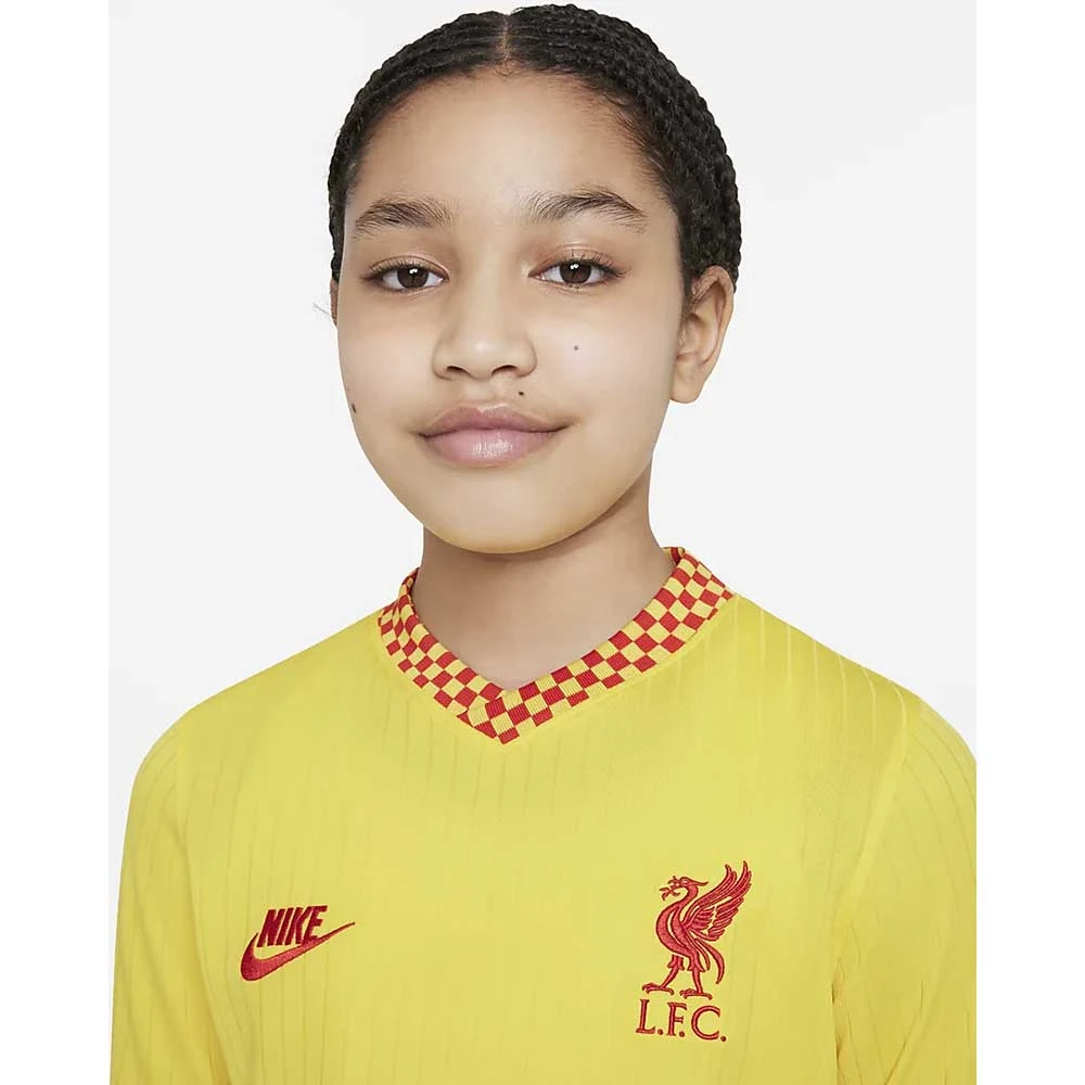 Nike Youth Liverpool FC 2021/22 Stadium 3rd Jersey - Chrome Yellow/Rush Red 2 Nike Youth Liverpool FC 2021/22 Stadium 3rd Jersey - Chrome Yellow/Rush Red