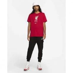 Nike Men's LFC Evergreen Crest Tee - Gym Red/Fossil Fanwear