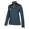 Adidas Women's Soccer Training Apparel Women's Iconic Long Sleeve Quarter Zip Top - Onyx/White