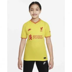 Nike Youth Liverpool FC 2021/22 Stadium 3rd Jersey - Chrome Yellow/Rush Red