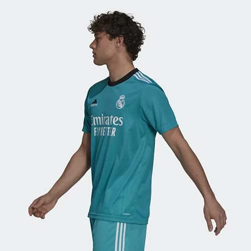 Adidas Real Madrid 21/22 Third Jersey - Hi Res Aqua Fanwear 2 Adidas Real Madrid 21/22 Third Jersey - Hi Res Aqua Fanwear