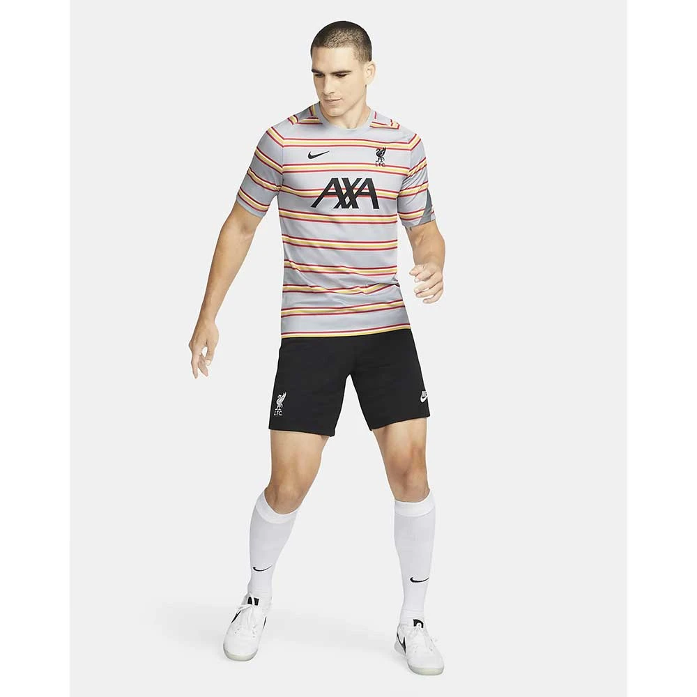 Nike Men's Liverpool Dri-FIT Pre-Match Short Sleeve - Wolf Grey/Smoke Grey/Black 2 Nike Men's Liverpool Dri-FIT Pre-Match Short Sleeve - Wolf Grey/Smoke Grey/Black