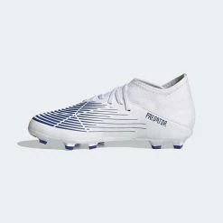Adidas JR Predator Edge .3 FG Soccer Shoe- White/Hi Res Blue Youth