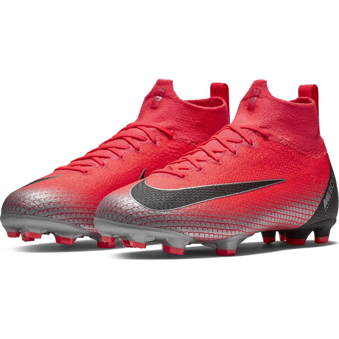 Nike Youth JR Superfly 6 Elite CR7 FG Soccer Cleat - Flash Crimson/Chrome/Dark Grey/Black 3 Nike Youth JR Superfly 6 Elite CR7 FG Soccer Cleat - Flash Crimson/Chrome/Dark Grey/Black