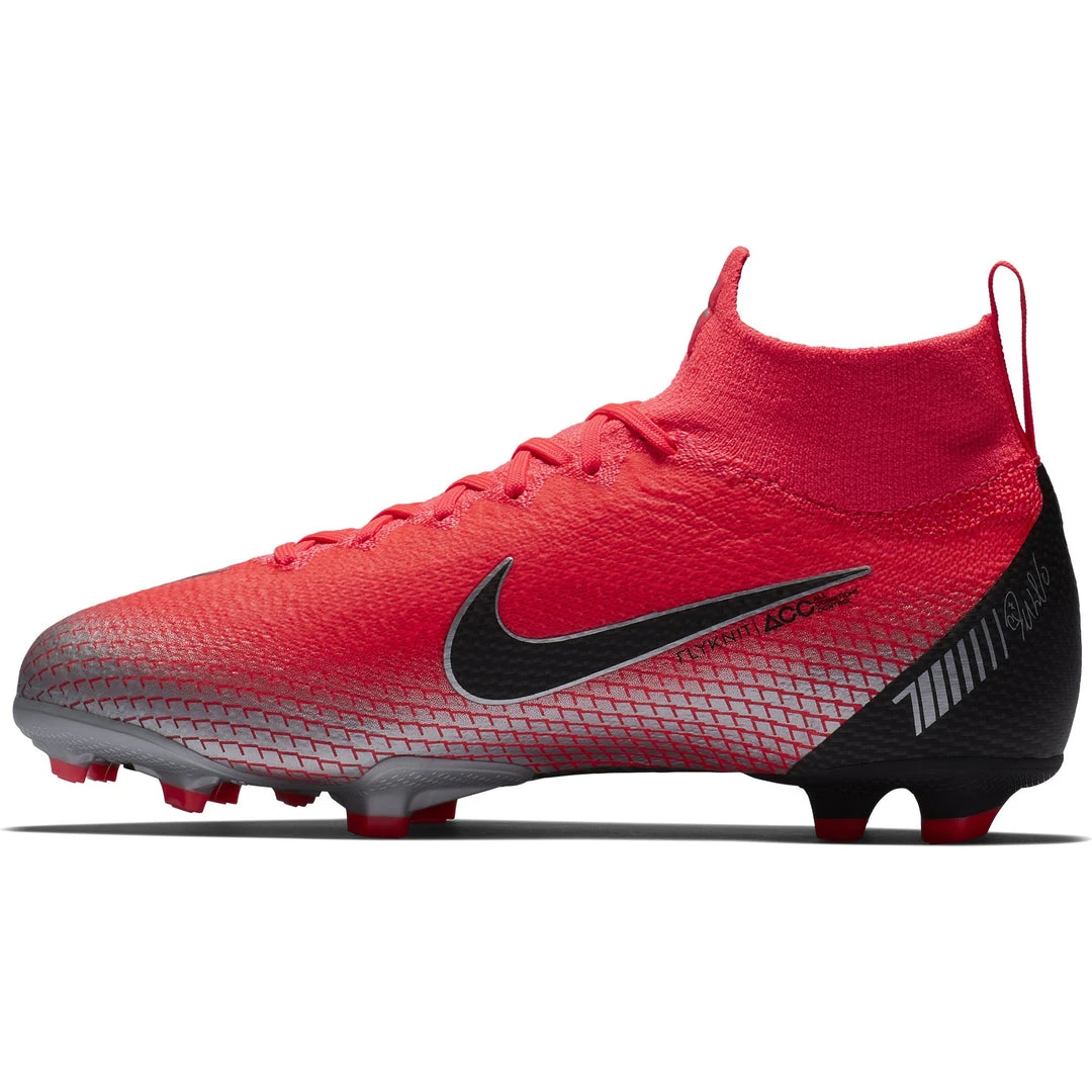 Nike Youth JR Superfly 6 Elite CR7 FG Soccer Cleat - Flash Crimson/Chrome/Dark Grey/Black 5 Nike Youth JR Superfly 6 Elite CR7 FG Soccer Cleat - Flash Crimson/Chrome/Dark Grey/Black