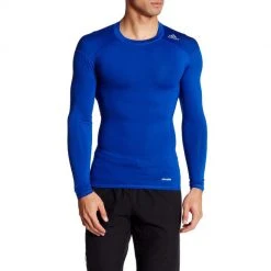 Adidas Men's Soccer Training Apparel Men's Techfit Long Sleeve Top - Collegiate Royal