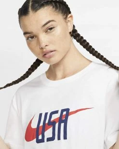 Women's USA Nike Squad Tee - White Fanwear