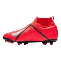 Nike Youth Junior Phantom Vision Elite Dynamic Fit Firm Ground Cleat - Bright Crimson/Metallic Silver