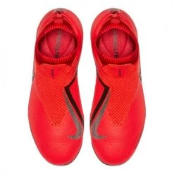 Nike Youth Junior Phantom Vision Elite Dynamic Fit Firm Ground Cleat - Bright Crimson/Metallic Silver