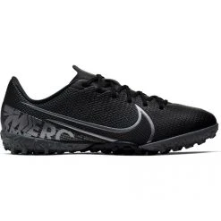 Nike Jr. Mercurial Vapor 13 Academy TF Soccer Cleat - Black/Cool Grey/Metallic Cool Grey Youth
