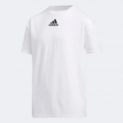 Adidas Youth Amplifier Short Sleeve Sleeve Logo Tee - White