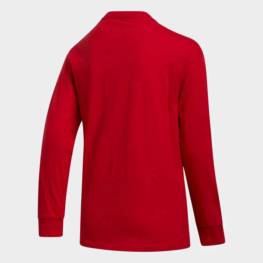 Adidas Youth Amplifier Long-Sleeve Tee - Power Red 2 Adidas Youth Amplifier Long-Sleeve Tee - Power Red