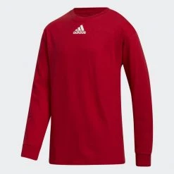 Adidas Youth Amplifier Long-Sleeve Tee - Power Red