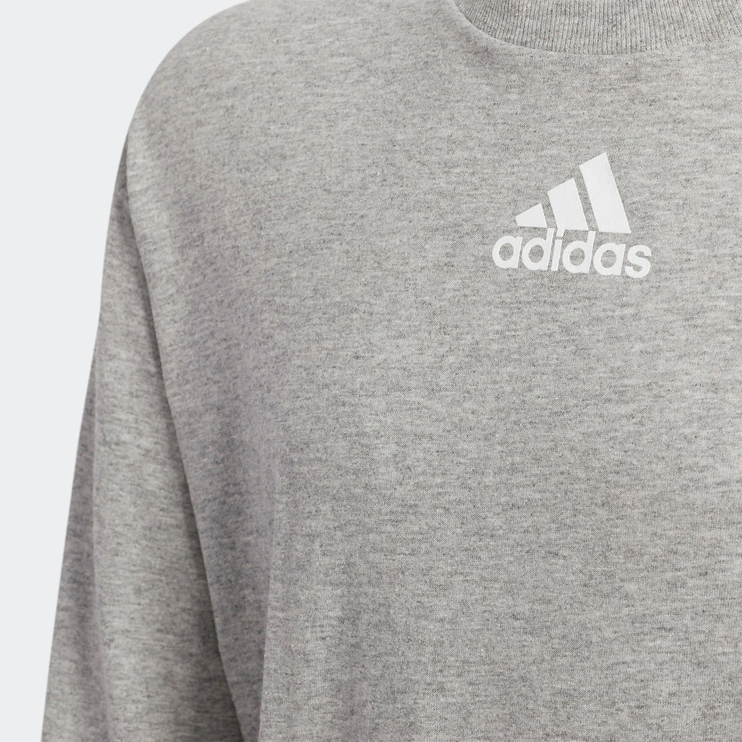 Adidas Youth Amplifier Long-Sleeve Tee - Medium Heather Grey 3 Adidas Youth Amplifier Long-Sleeve Tee - Medium Heather Grey