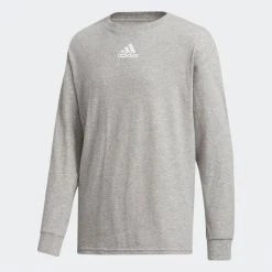 Adidas Youth Amplifier Long-Sleeve Tee - Medium Heather Grey