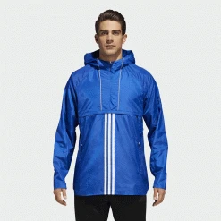 Adidas Men's Soccer Training Apparel Men's Athletics ID Woven Anorak Jacket - Collegiate Royal Blue