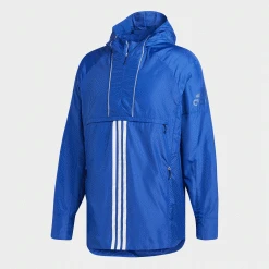 Adidas Men's Soccer Training Apparel Men's Athletics ID Woven Anorak Jacket - Collegiate Royal Blue