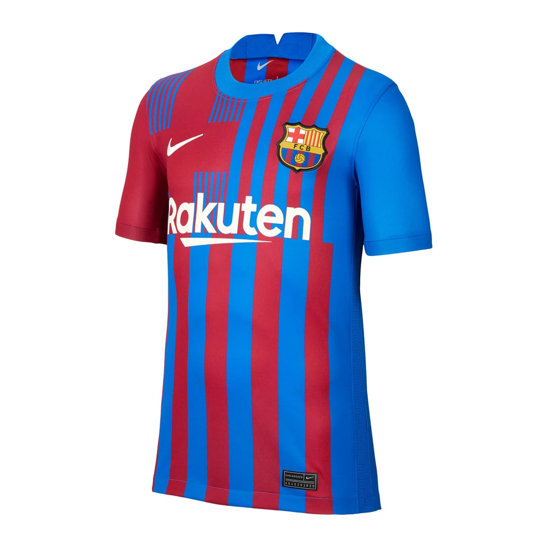 Nike Youth FC Barcelona 2021/22 Stadium Home Jersey - Soar/Pale Ivory 1 Nike Youth FC Barcelona 2021/22 Stadium Home Jersey - Soar/Pale Ivory