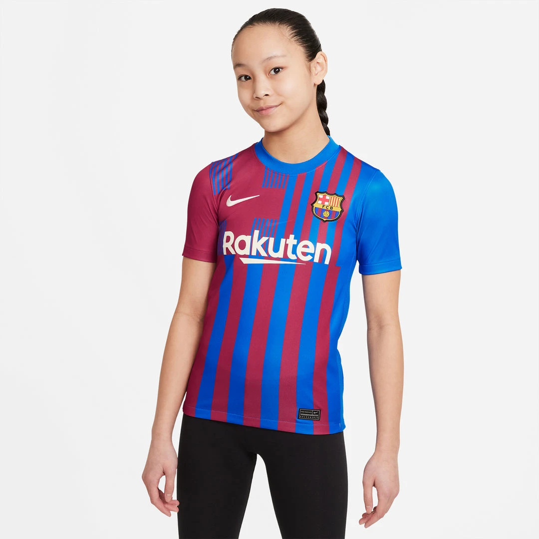Nike Youth FC Barcelona 2021/22 Stadium Home Jersey - Soar/Pale Ivory 3 Nike Youth FC Barcelona 2021/22 Stadium Home Jersey - Soar/Pale Ivory
