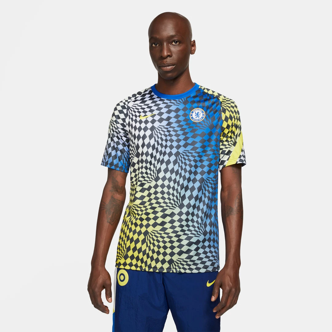 Nike Fanwear Chelsea FC 2021/22 Pre-Match Top - Lyon Blue/Opti Yellow 1 Nike Fanwear Chelsea FC 2021/22 Pre-Match Top - Lyon Blue/Opti Yellow