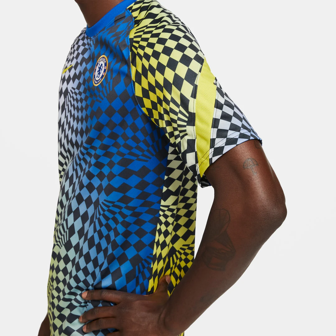 Nike Fanwear Chelsea FC 2021/22 Pre-Match Top - Lyon Blue/Opti Yellow 4 Nike Fanwear Chelsea FC 2021/22 Pre-Match Top - Lyon Blue/Opti Yellow
