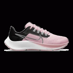 Nike Youth Air Zoom Pegasus 38 Running Shoe - Pink Foam/Metallic Silver/Black
