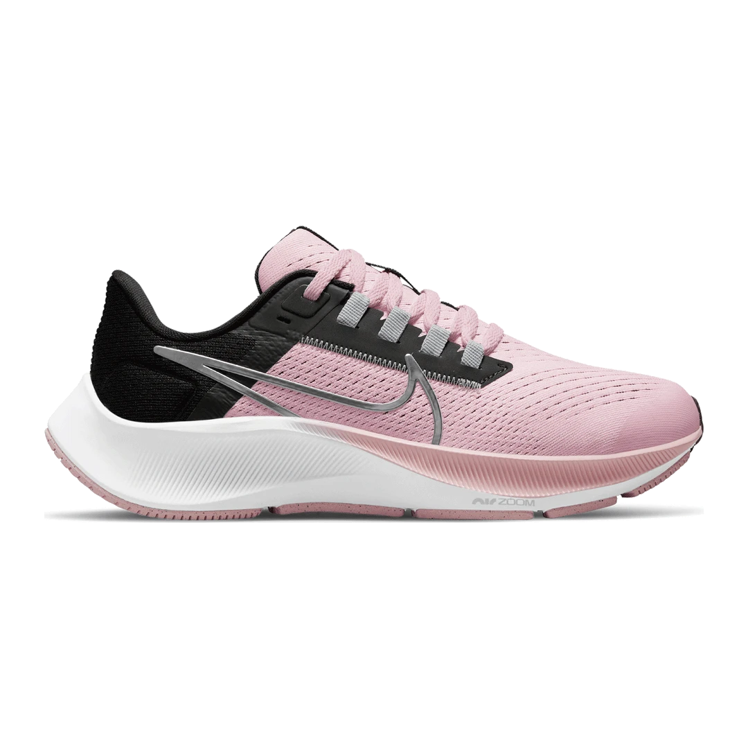 Nike Youth Air Zoom Pegasus 38 Running Shoe - Pink Foam/Metallic Silver/Black 1 Nike Youth Air Zoom Pegasus 38 Running Shoe - Pink Foam/Metallic Silver/Black