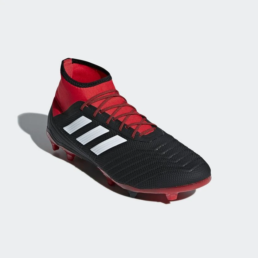 Adidas Soccer Predator 18.2 Men's Firm Ground Cleat - Core Black/Cloud White/Red 4 Adidas Soccer Predator 18.2 Men's Firm Ground Cleat - Core Black/Cloud White/Red