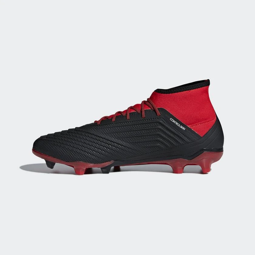 Adidas Soccer Predator 18.2 Men's Firm Ground Cleat - Core Black/Cloud White/Red 5 Adidas Soccer Predator 18.2 Men's Firm Ground Cleat - Core Black/Cloud White/Red