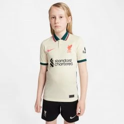 Nike Youth Liverpool FC 2021/22 Away Stadium Jersey - Pale Ivory/Fossil/Bright Crimson 14 Nike Youth Liverpool FC 2021/22 Away Stadium Jersey - Pale Ivory/Fossil/Bright Crimson
