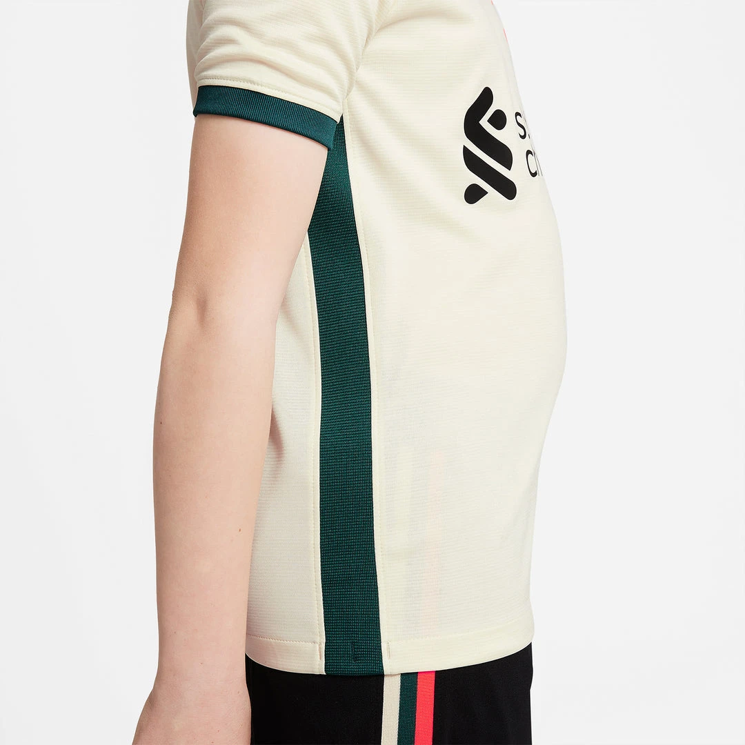 Nike Youth Liverpool FC 2021/22 Away Stadium Jersey - Pale Ivory/Fossil/Bright Crimson 4 Nike Youth Liverpool FC 2021/22 Away Stadium Jersey - Pale Ivory/Fossil/Bright Crimson