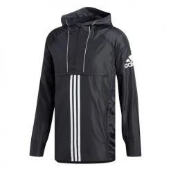 Adidas Men's Athletics ID Woven Anorak Jacket - Black Men's Soccer Training Apparel