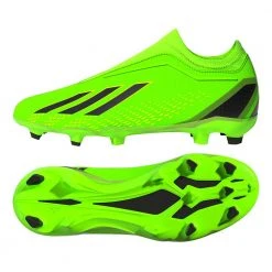 Adidas JR X SpeedPortal 3 Laceless Firm Ground Shoes - Solar Green/Solar Red/Solar Yellow