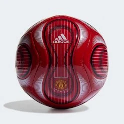Adidas MUFC Club Home Soccer Ball- Real Red/Black Balls