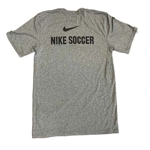 Men's Dri-FIT Legend Short Sleeve Tee With Nike Soccer Logo - Grey 3 Men's Dri-FIT Legend Short Sleeve Tee With Nike Soccer Logo - Grey