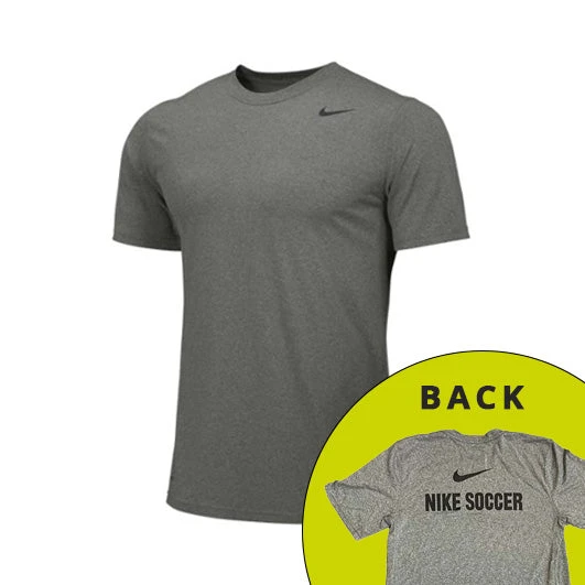 Men's Dri-FIT Legend Short Sleeve Tee With Nike Soccer Logo - Grey 1 Men's Dri-FIT Legend Short Sleeve Tee With Nike Soccer Logo - Grey