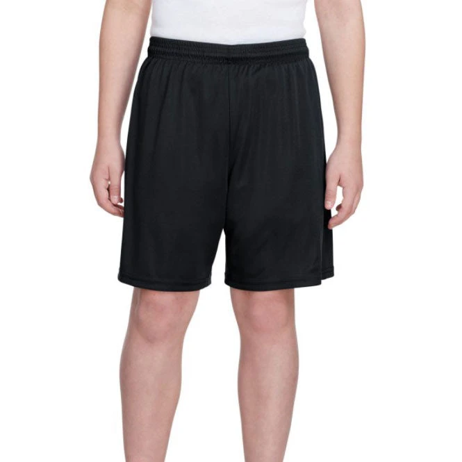 One Stop Youth Cooling Perf Short 6"- Black 1 One Stop Youth Cooling Perf Short 6"- Black
