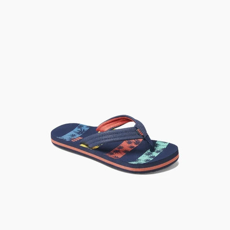 Reef Boys Ahi Sandal - Navy Palms Stripe 2 Reef Boys Ahi Sandal - Navy Palms Stripe