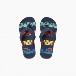 Reef Boys Ahi Sandal - Navy Palms Stripe 7 Reef Boys Ahi Sandal - Navy Palms Stripe