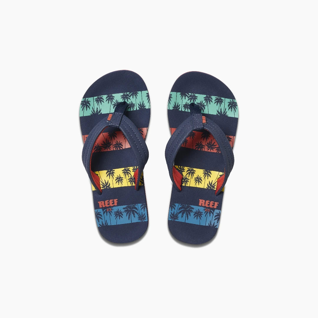 Reef Boys Ahi Sandal - Navy Palms Stripe 4 Reef Boys Ahi Sandal - Navy Palms Stripe