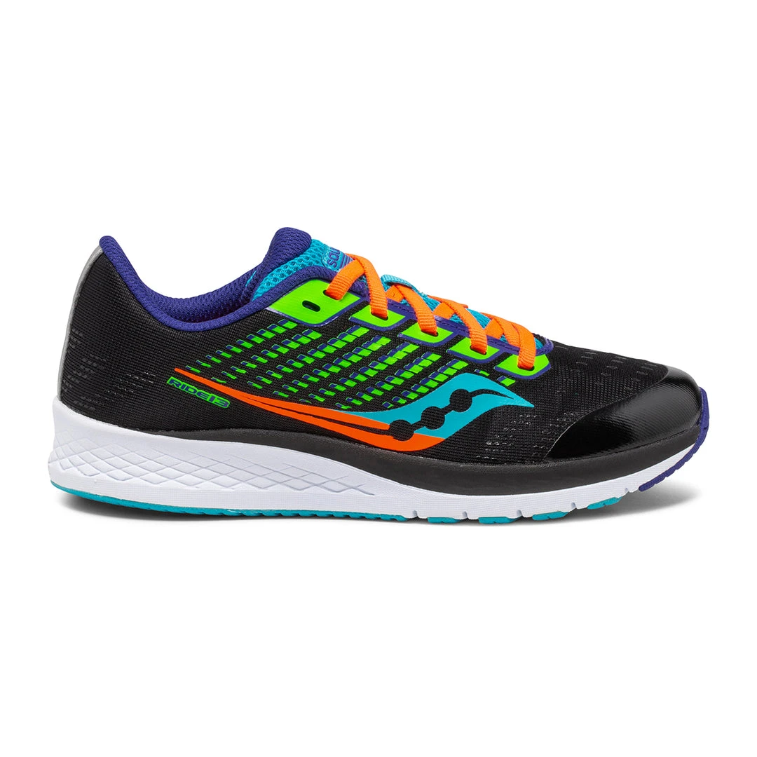 Saucony Youth Boys Ride 13 Running Shoe - Black/Green 1 Saucony Youth Boys Ride 13 Running Shoe - Black/Green