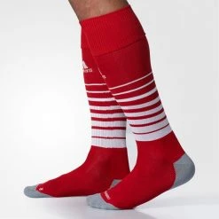 Agron (Adidas) Unisex Team Speed Soccer Sock (Large) - Red/White