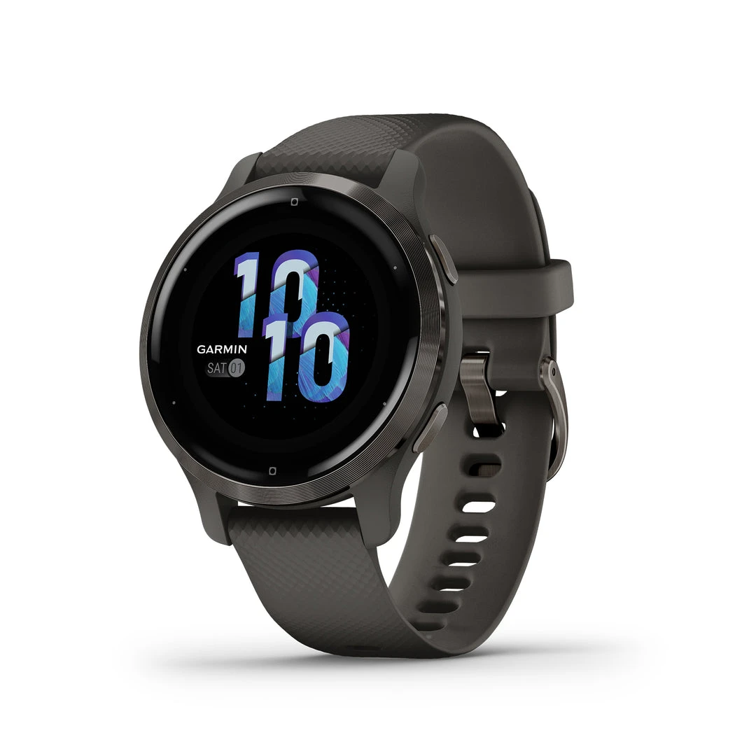 Garmin Venu 2S Smartwatch - Slate Stainless Steel Bezel With Graphite Case And Silicone Band 1 Garmin Venu 2S Smartwatch - Slate Stainless Steel Bezel With Graphite Case And Silicone Band