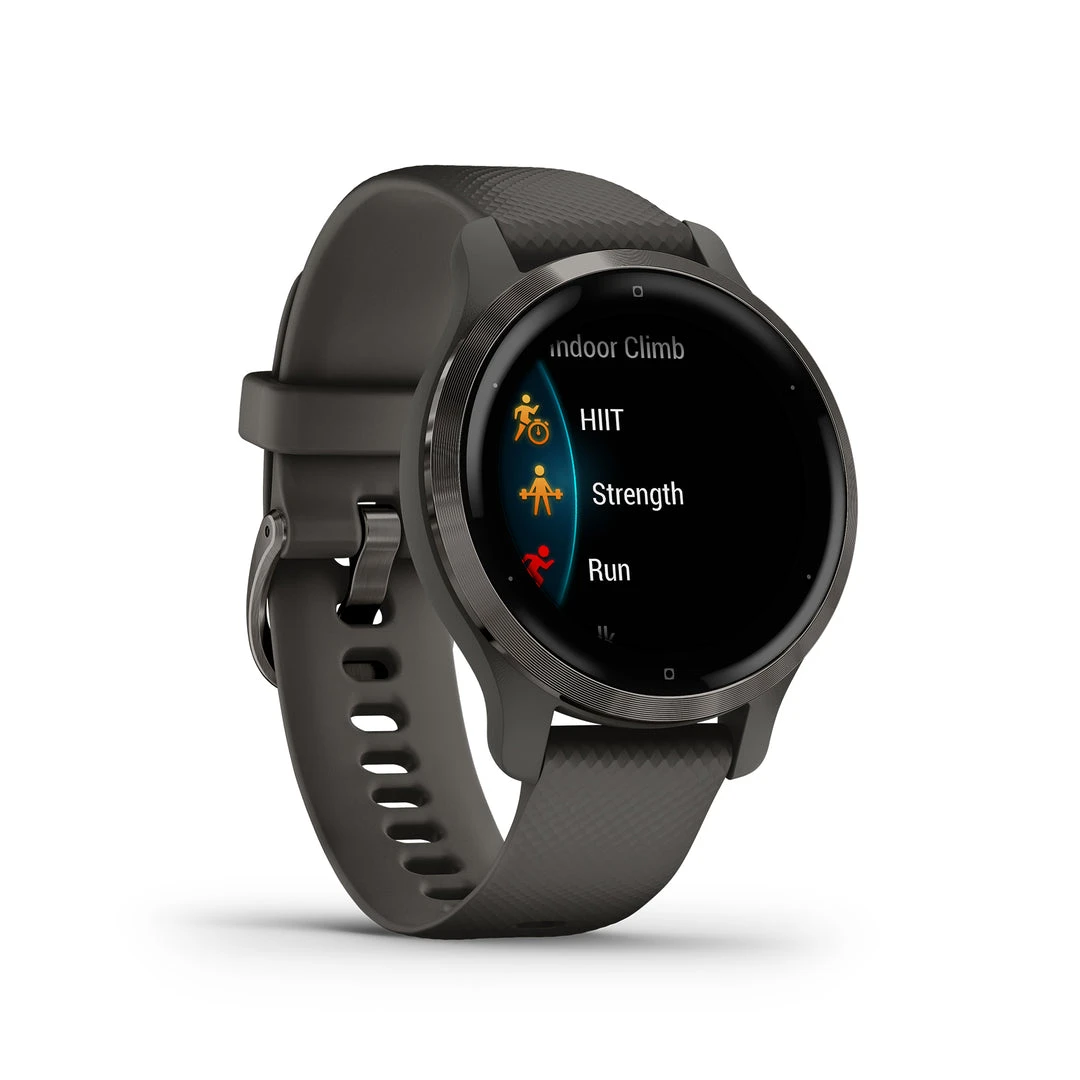 Garmin Venu 2S Smartwatch - Slate Stainless Steel Bezel With Graphite Case And Silicone Band 5 Garmin Venu 2S Smartwatch - Slate Stainless Steel Bezel With Graphite Case And Silicone Band