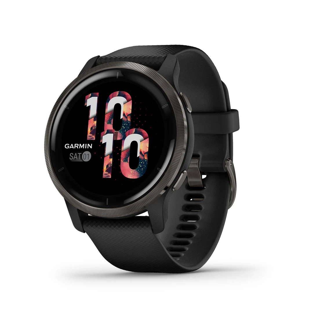 Garmin Venu 2 Smartwatch - Slate Stainless Steel Bezel With Black Case And Silicone Band Electronics 1 Garmin Venu 2 Smartwatch - Slate Stainless Steel Bezel With Black Case And Silicone Band Electronics