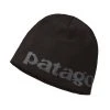 Patagonia Men's Beanie Hat - Logo Belwe: Black Accessories
