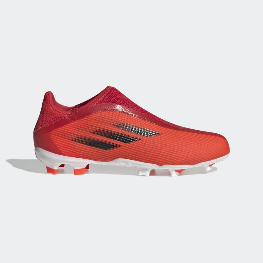 Adidas Youth JR X Speedflow .3 Laceless Firm Ground Soccer Shoe - Red/Core Black/Solar Red 1 Adidas Youth JR X Speedflow .3 Laceless Firm Ground Soccer Shoe - Red/Core Black/Solar Red